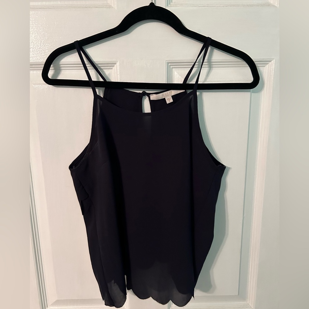 Guess Scalloped Hem Tank, Size M